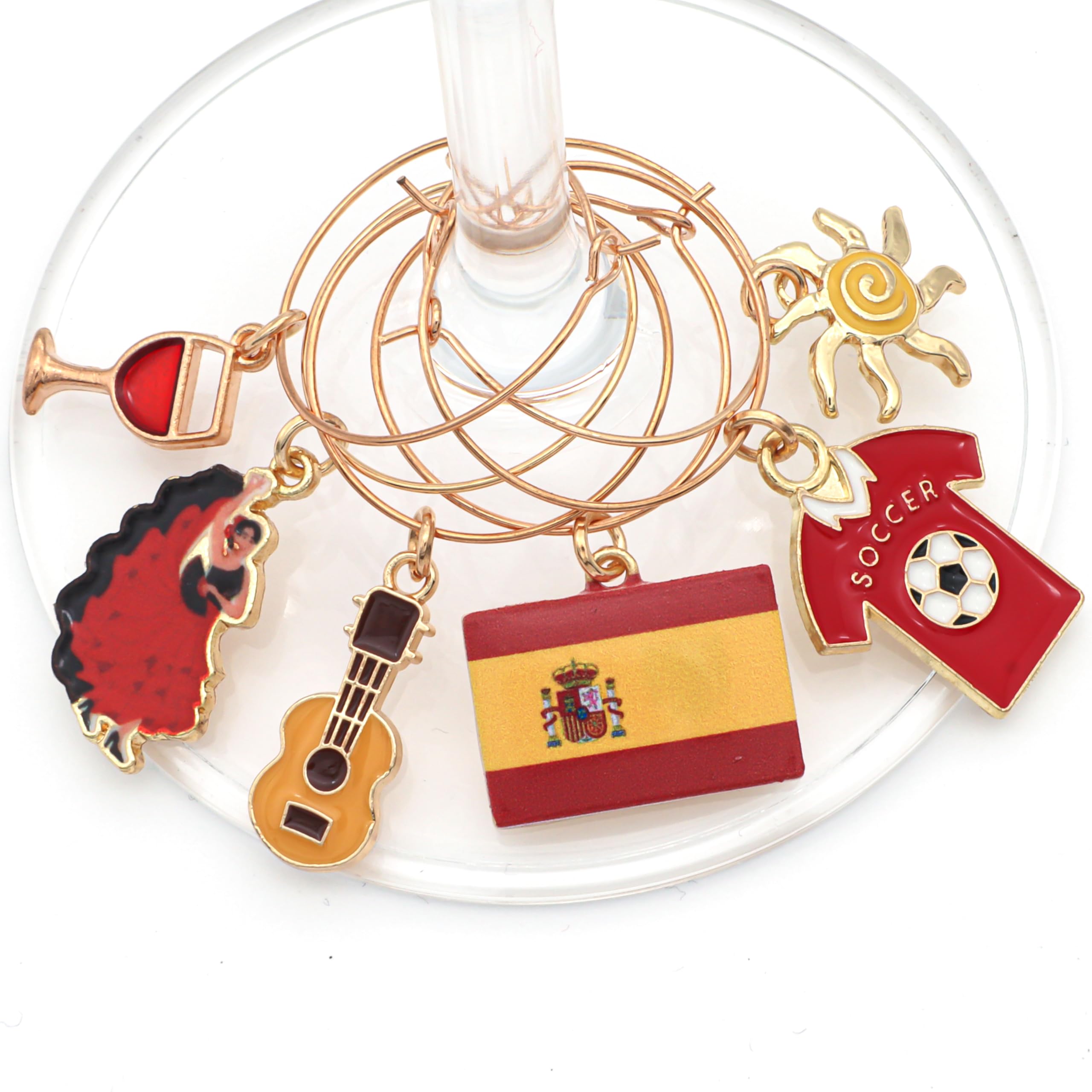 Serendipity Spain wine charms soccer ball help guests track drinks at parties