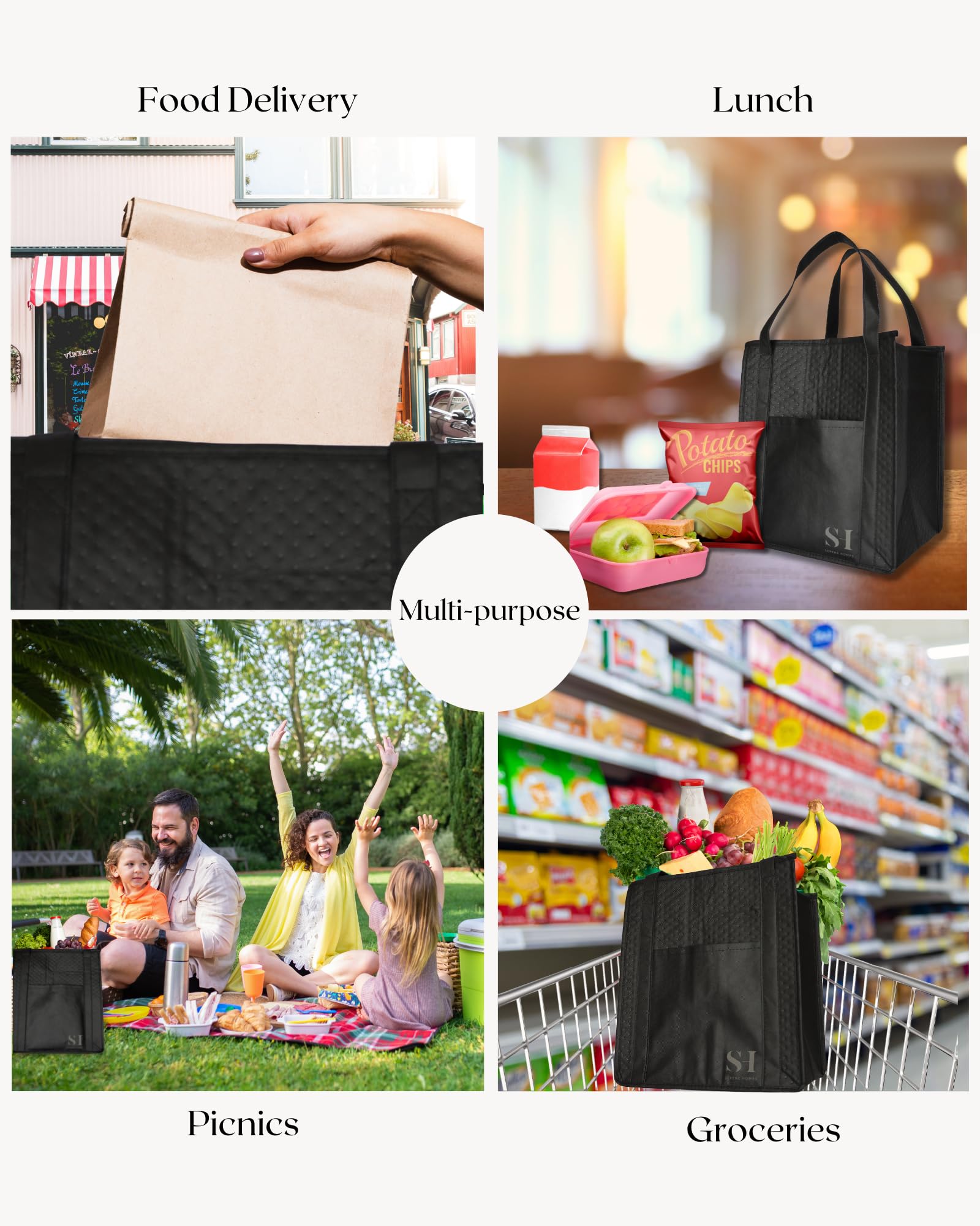 Serene Homes bags in car for quick grocery trips