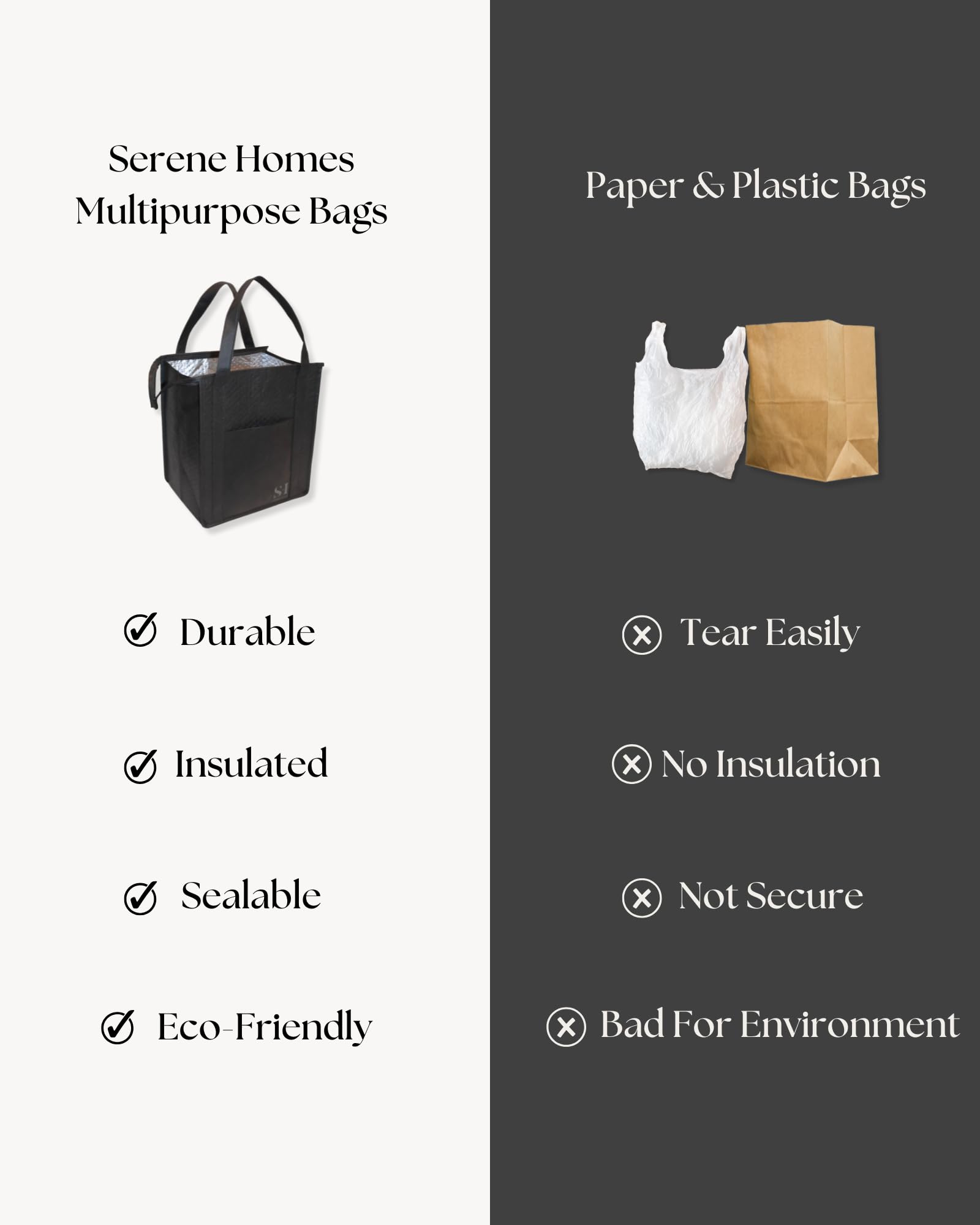 Serene Homes durable bag with sturdy rectangular design