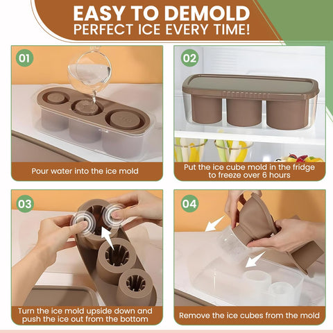 SERENEWARE silicone ice mold with lid keeps ice clean and odor-free
