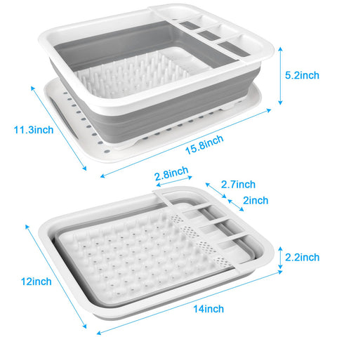 Seropy dish drying rack with drainboard tray catches drips for a tidy kitchen.