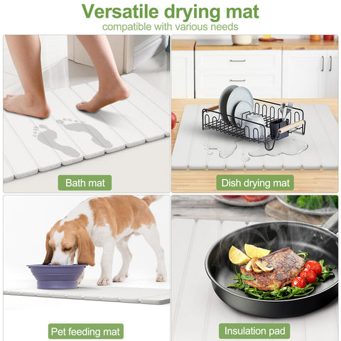Seropy foldable mat rolled for compact storage beside the sink