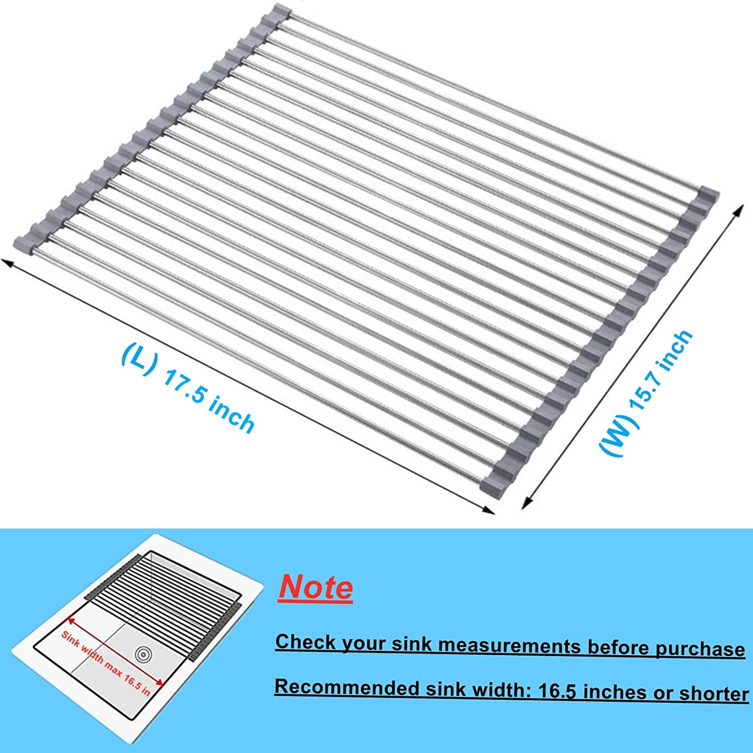 Folding dish rack being used as a dish drainer setup on a countertop.