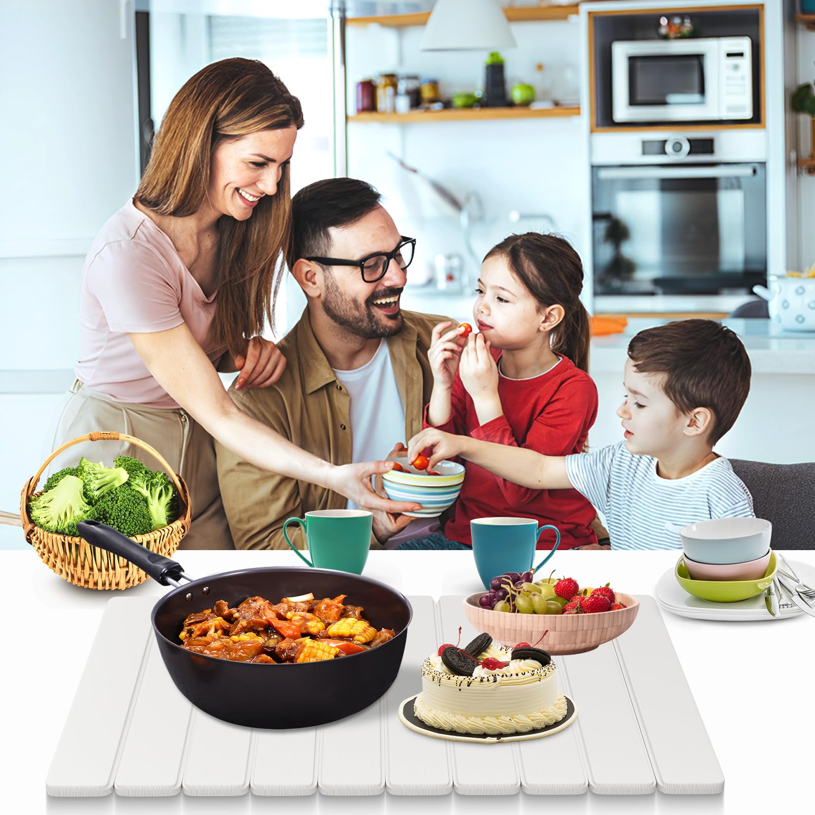 Seropy pearl-white kitchen accessory complements stainless racks and sinks
