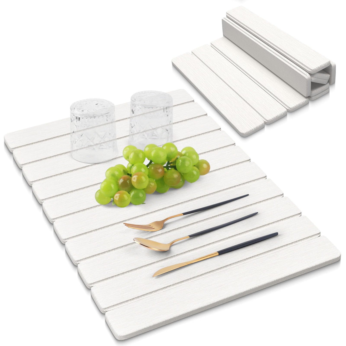 Seropy large stone drying mat on counter with fast absorption