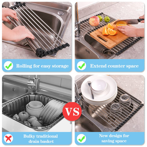 Seropy multi-functional drying rack doubles as a cooling rack and counter extender.
