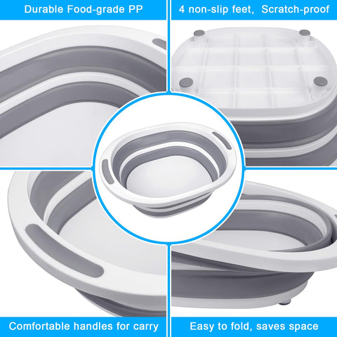 Seropy multi-purpose collapsible tub for camping and home kitchen tasks