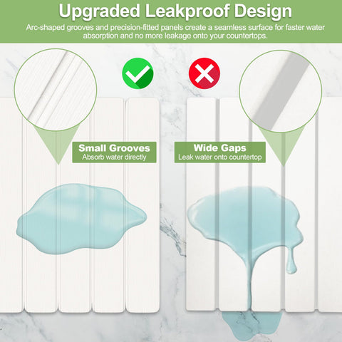 Seropy pearl-white mat with grooves guiding water for faster drying