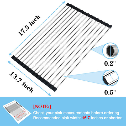 Seropy stainless steel dish drainer highlights sturdy support for pots and pans.