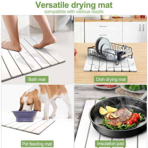 Seropy drying mat grooves guide water for faster drying.