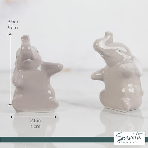 Kitchen decor shot featuring Servette Home Hugging Elephants shakers.