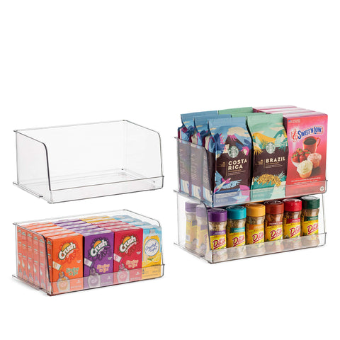 Seseno pantry bin with front-open design for easy access to snacks