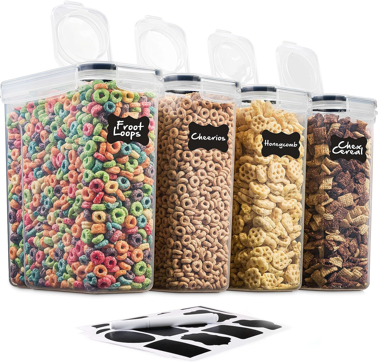 Seseno stackable dry food storage promotes organized pantry and space-saving efficiency