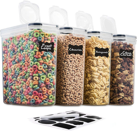 Seseno stackable dry food storage promotes organized pantry and space-saving efficiency