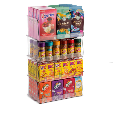 Seseno stackable pantry bin with clear body maximizing space