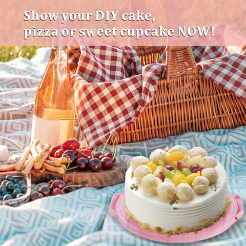 SETLUX pink cake carrier with handle for effortless transport