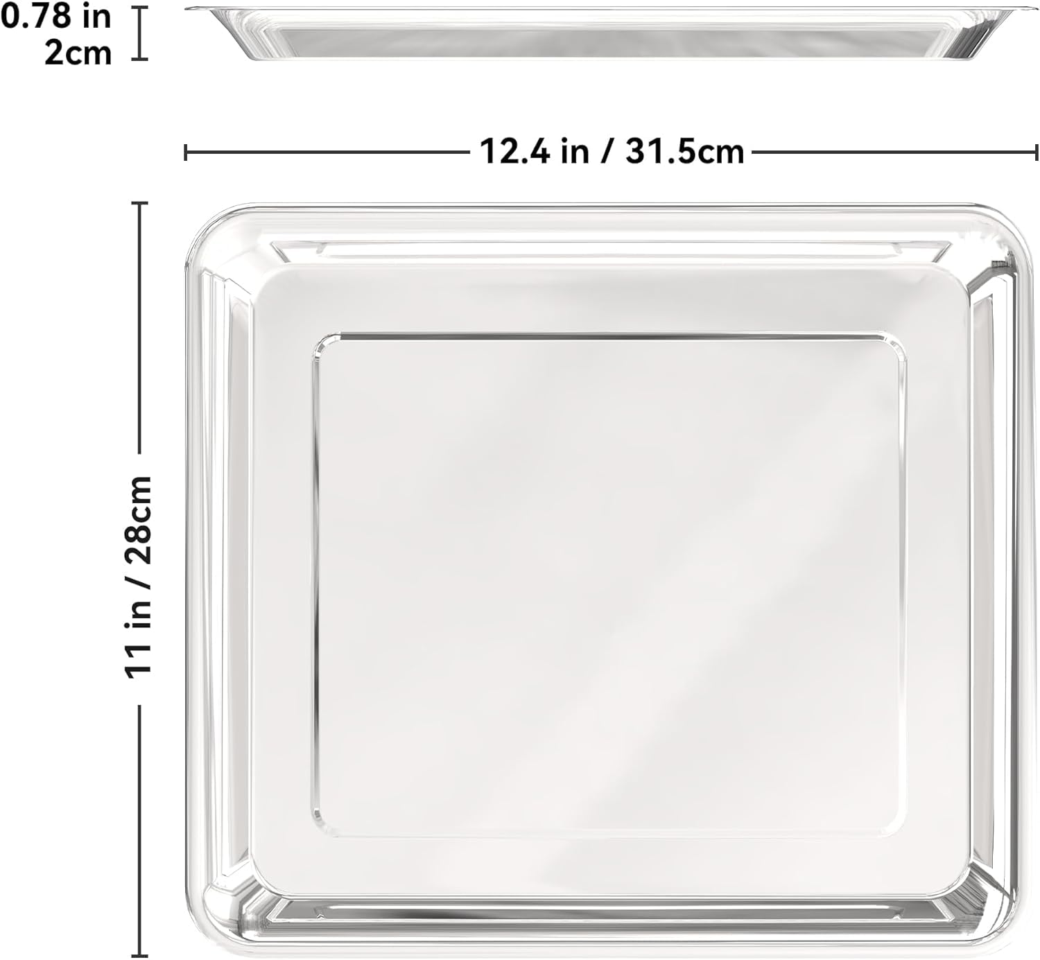 SettleDown polished 304 stainless steel tray, durable and long-lasting