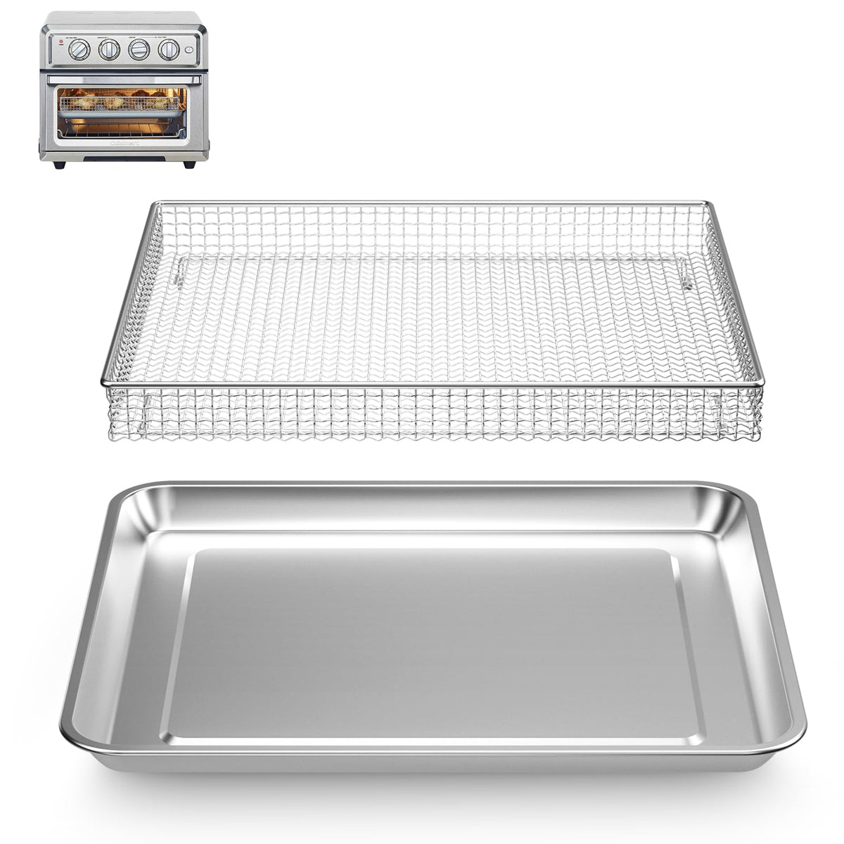 SettleDown stainless steel baking tray for Cuisinart oven with even heating