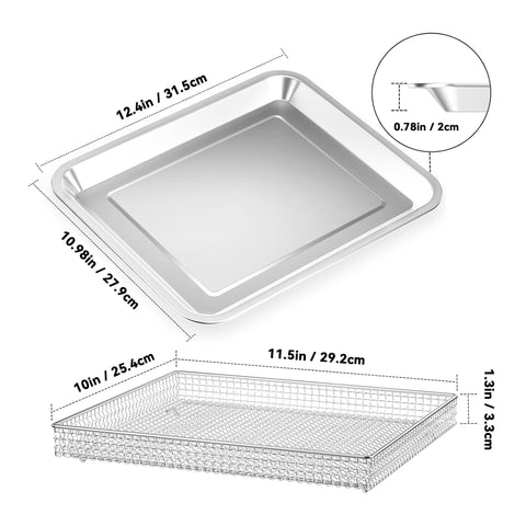 SettleDown stainless steel baking tray ready for roasting vegetables with uniform heat.