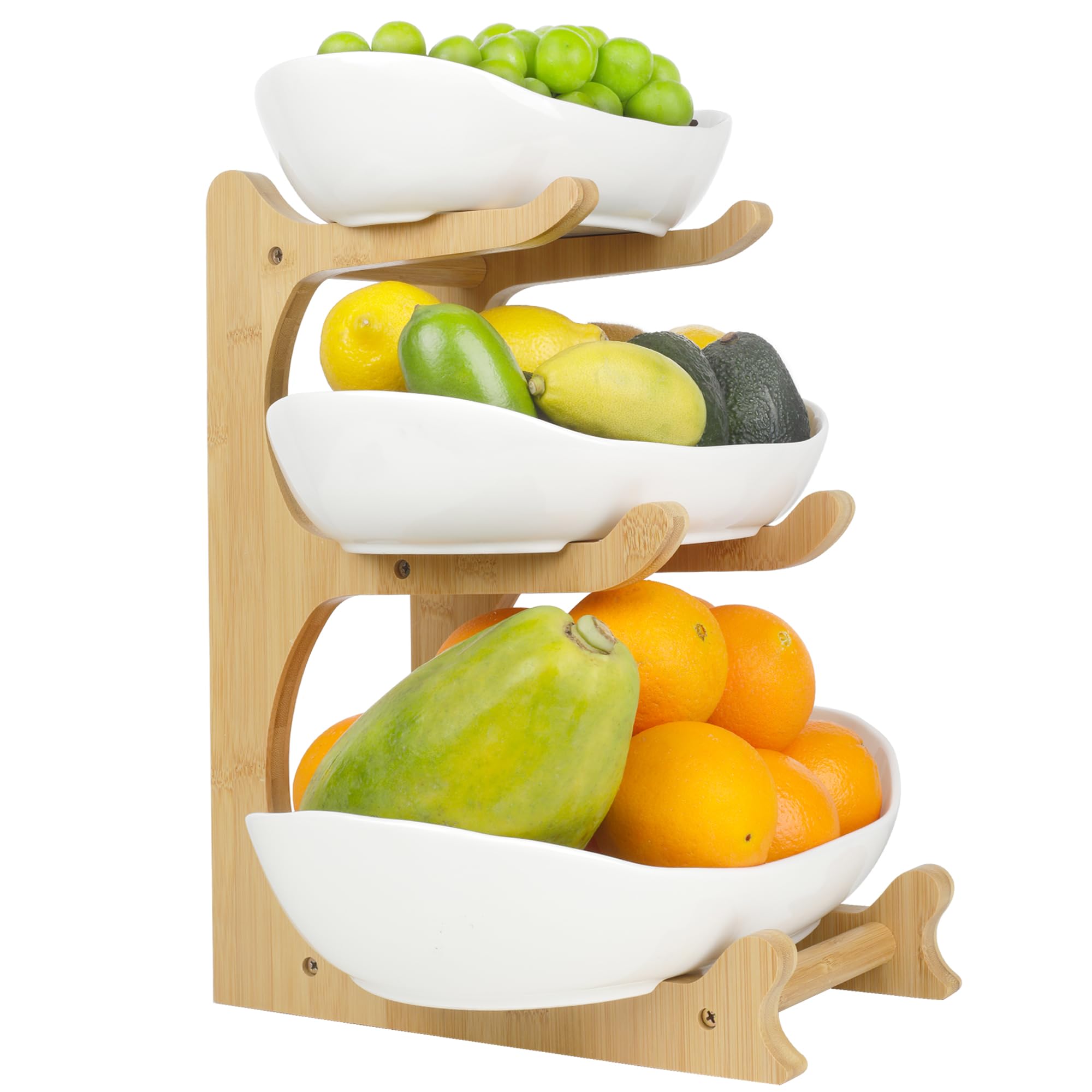 Seven Sparta PLUS side view of counter-saving fruit bowl