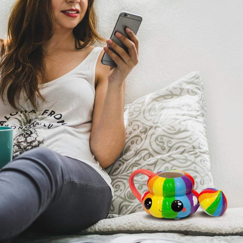 Seven20 Gift-ready emoji mug for kids and adults who love rainbows.