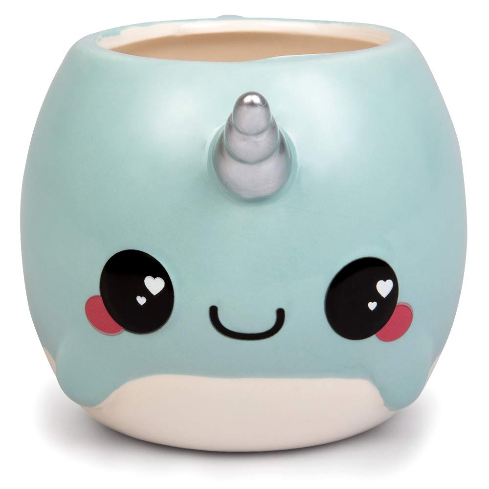 Seven20 Narwhal mug top view showing wide rim for easy sipping