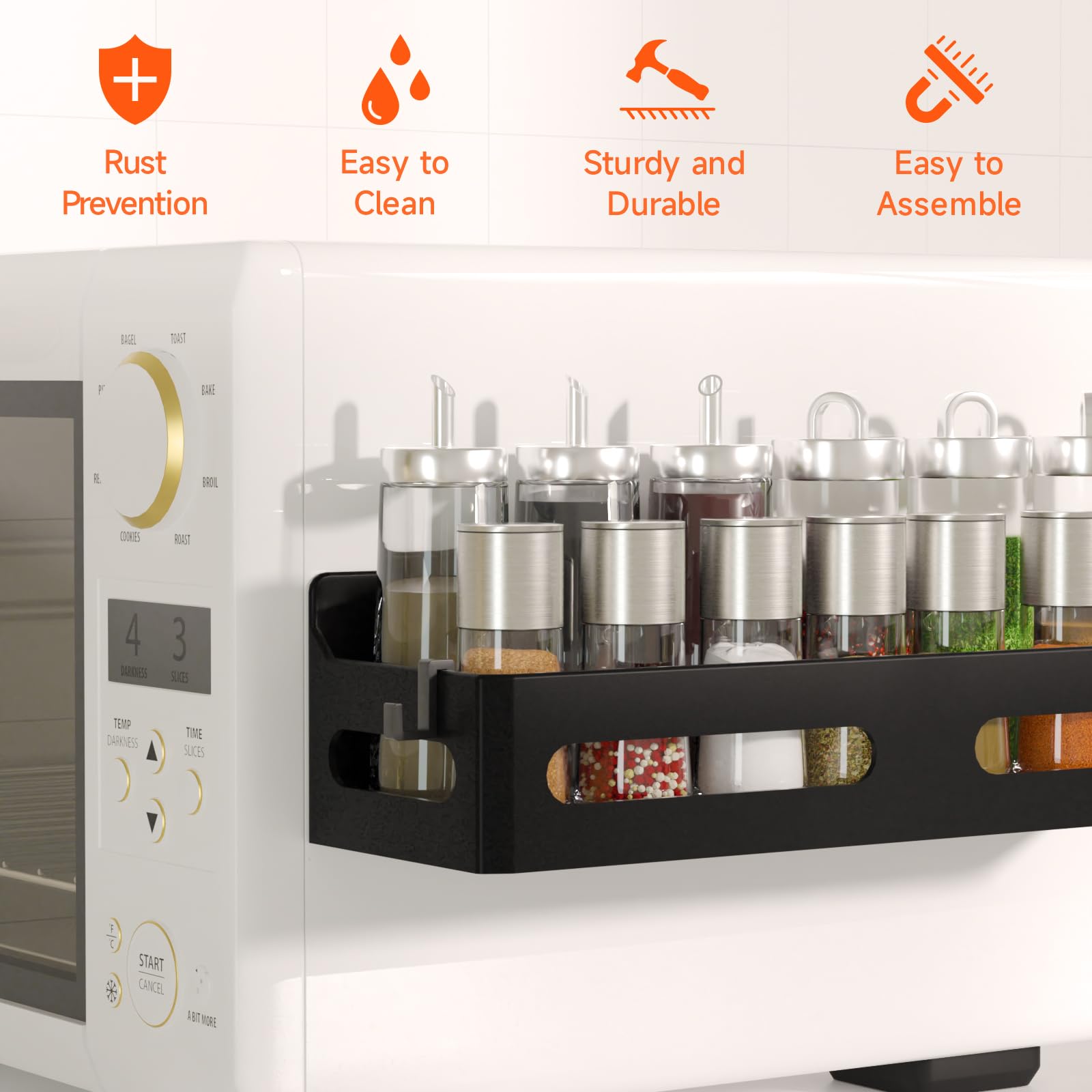 One-tier design per rack fits compact spaces for organized storage in the fridge