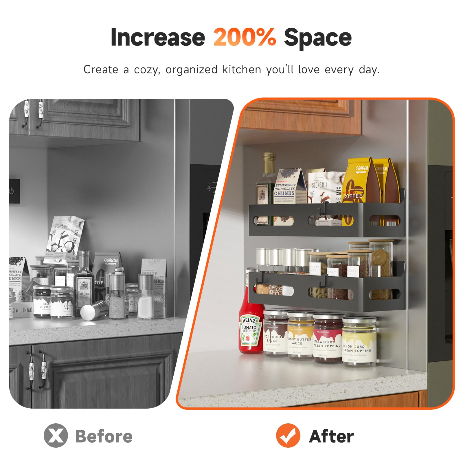 Magnetic shelf by Sevenblue keeps spices visible and neatly arranged