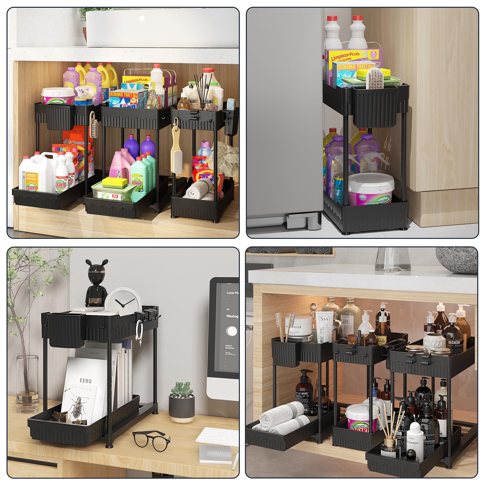 Sevenblue multi-use storage for kitchen and bathroom, ideal for bottles, towels, and tools.