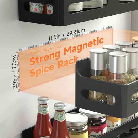 Sevenblue 4-pack magnetic racks install without tools for quick kitchen organization