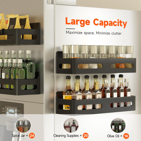 Stable magnetic rack secures jars on metal surfaces during cooking