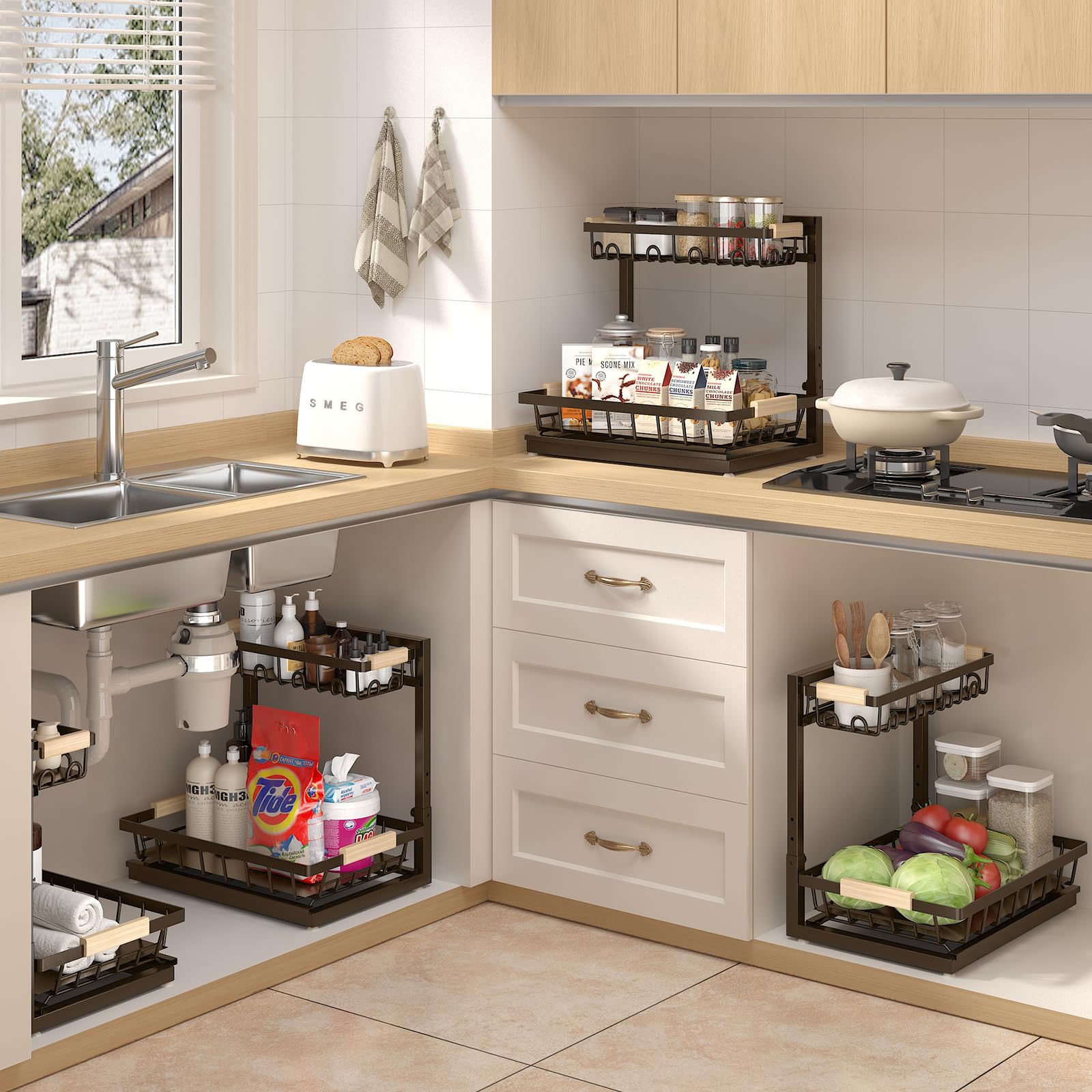 Sevenblue baked-finish resists rust and stains for easy cleaning