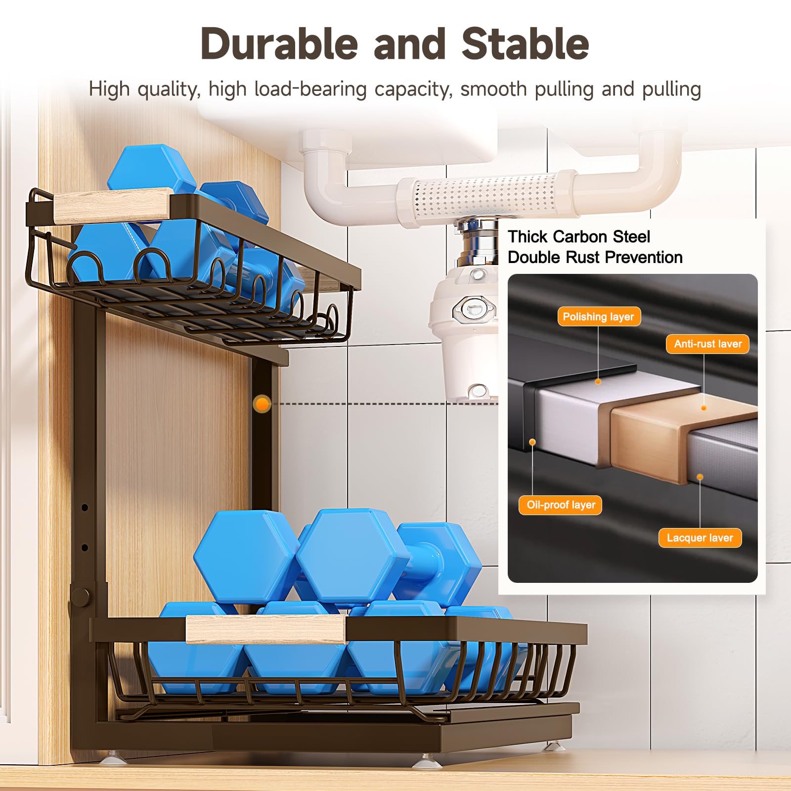 Sevenblue durable carbon steel frame supports up to 50 lbs