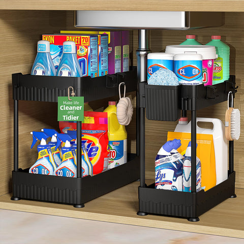 Sevenblue under-sink organizer with a large basket for spacious storage