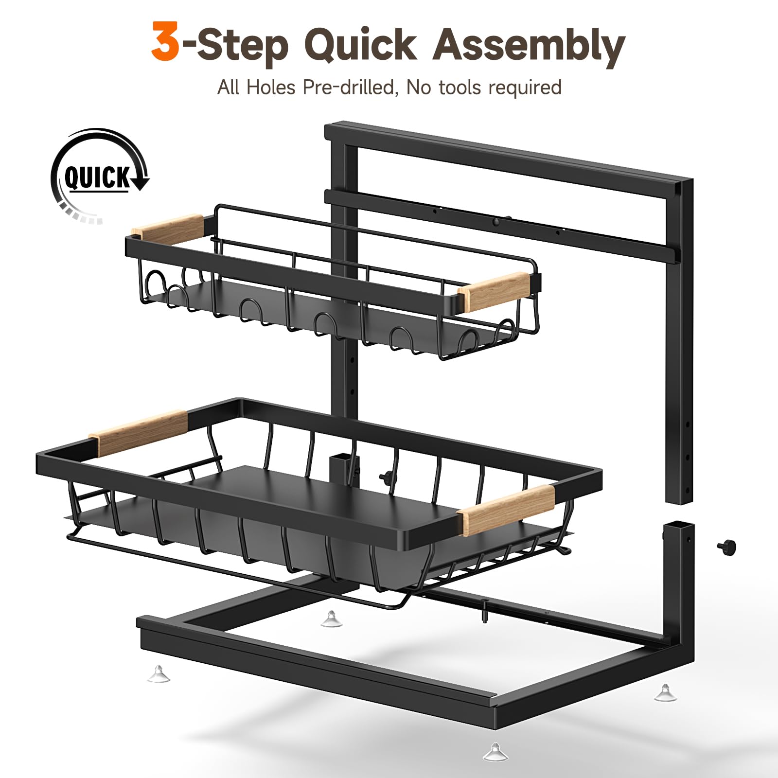Sevenblue under-sink organizer suited for kitchen and bathroom storage.
