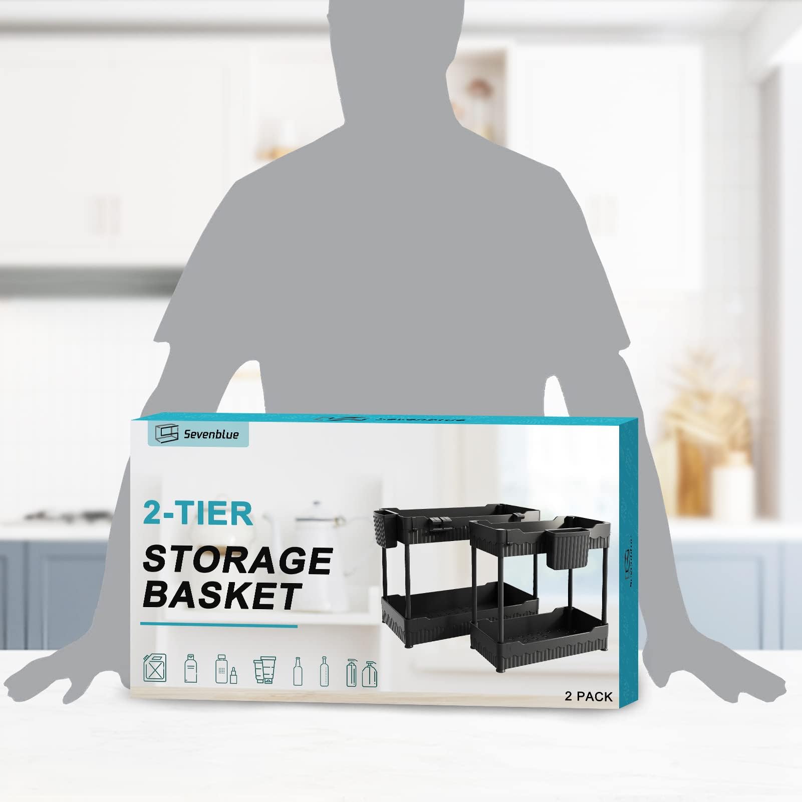 Sevenblue under-sink organizer sturdy tube supports up to 50 pounds