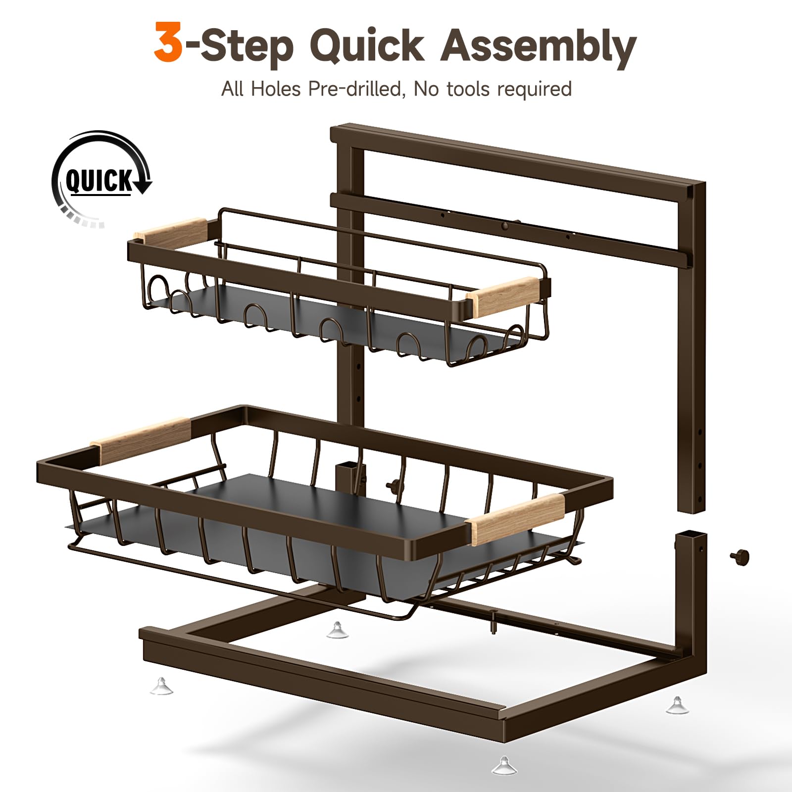 Sevenblue versatile organizer suitable for kitchen, bathroom, and cabinets