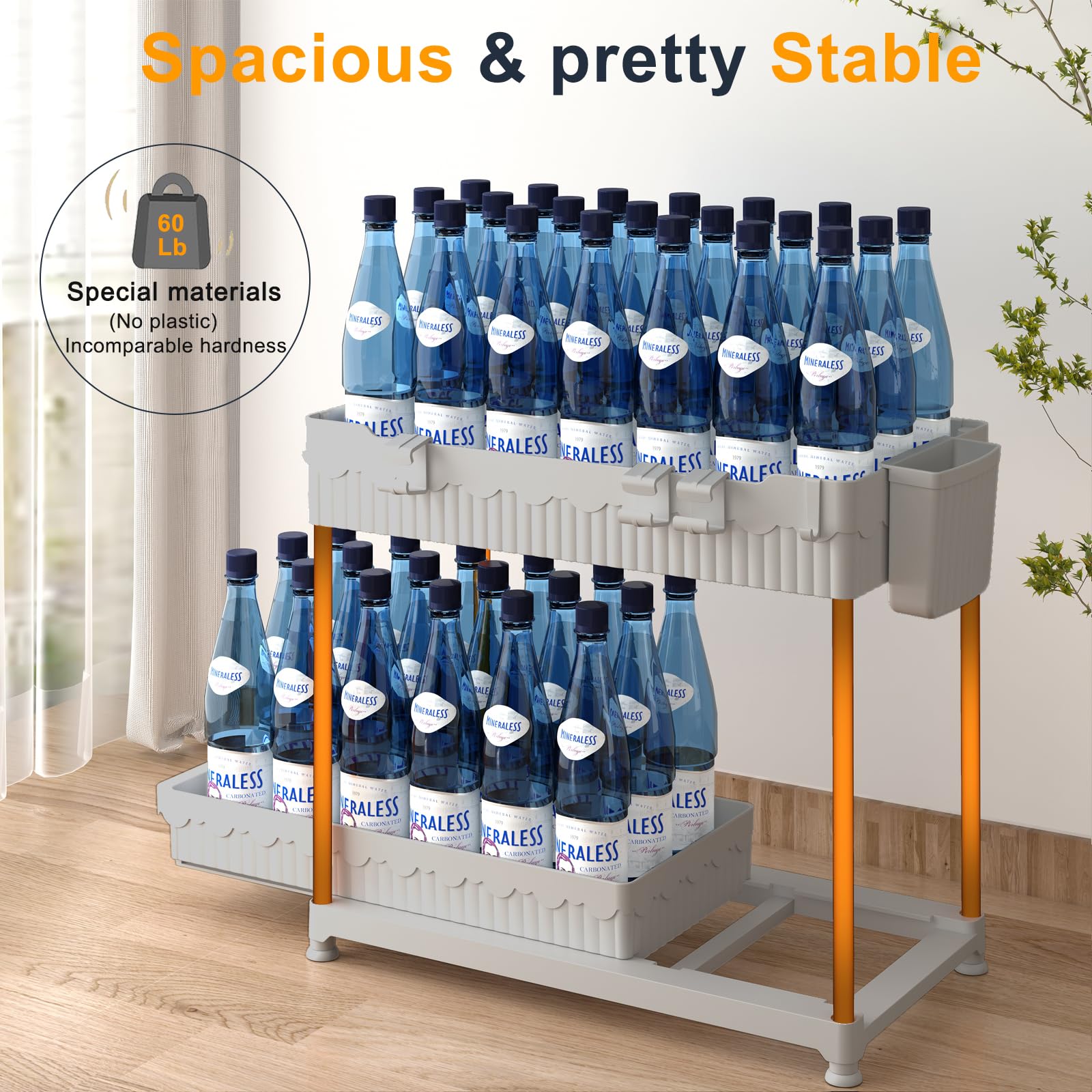 Sevenblue anti-slip feet keep shelves stable on wet or slippery surfaces.