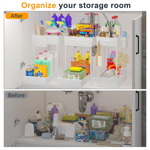 Sevenblue organizer with reinforced metal rails supports up to 40 pounds.
