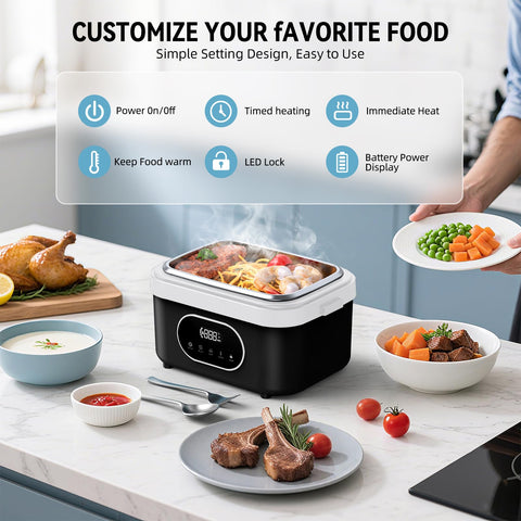 SEVENMEET 1.5L removable stainless steel container with divider