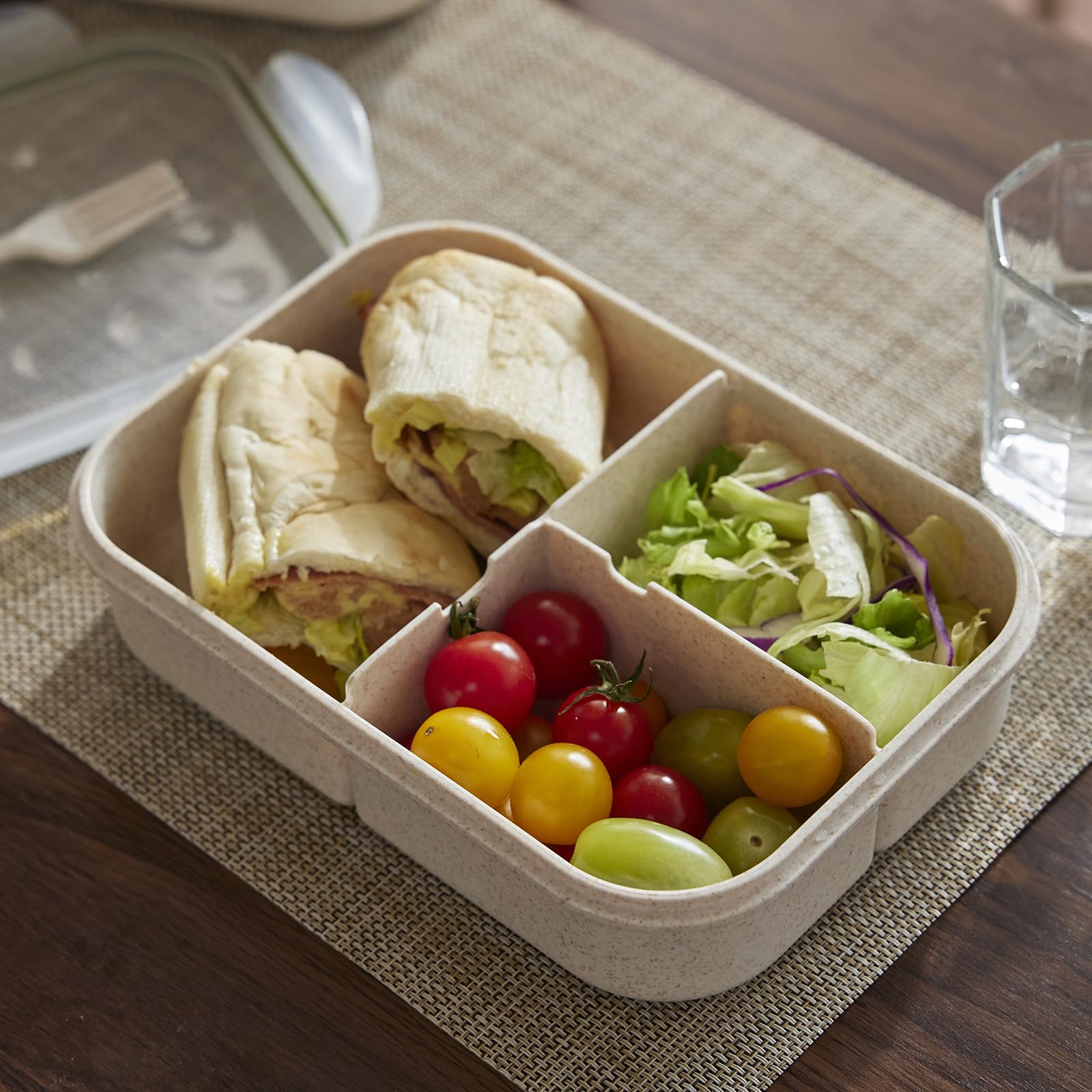 SEVENY Bento Box on active desk setup shows versatile lunch options.