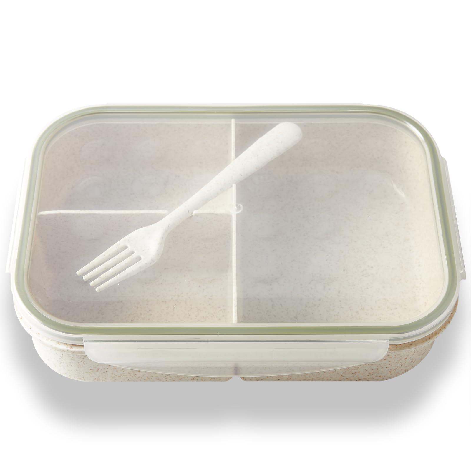 SEVENY Bento Box front view shows natural wheat fiber material for everyday meals.