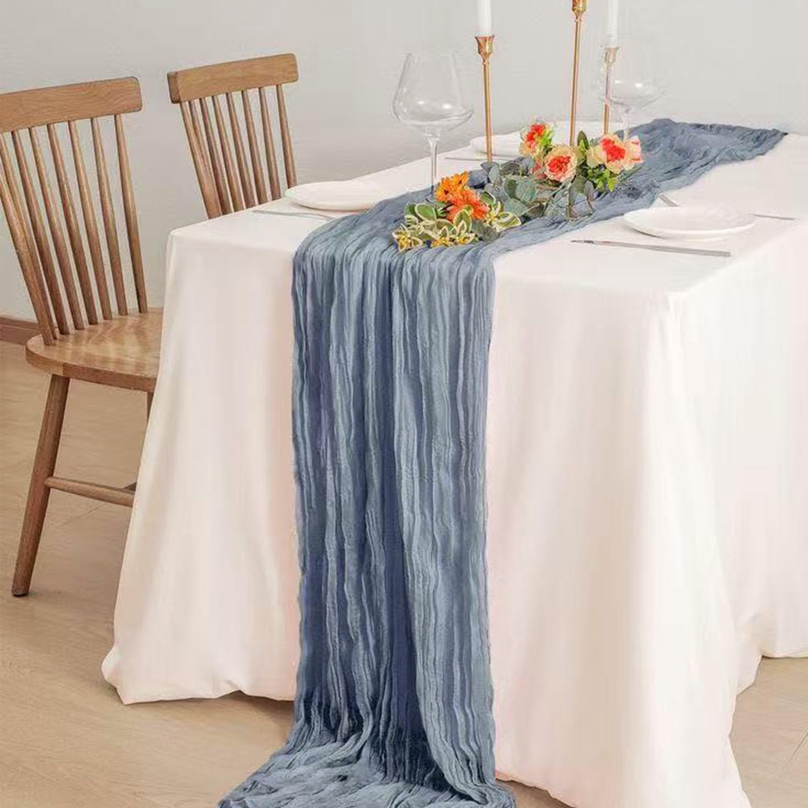 Seveups wrinkled pleated texture table runner adds elegant drama to tables.