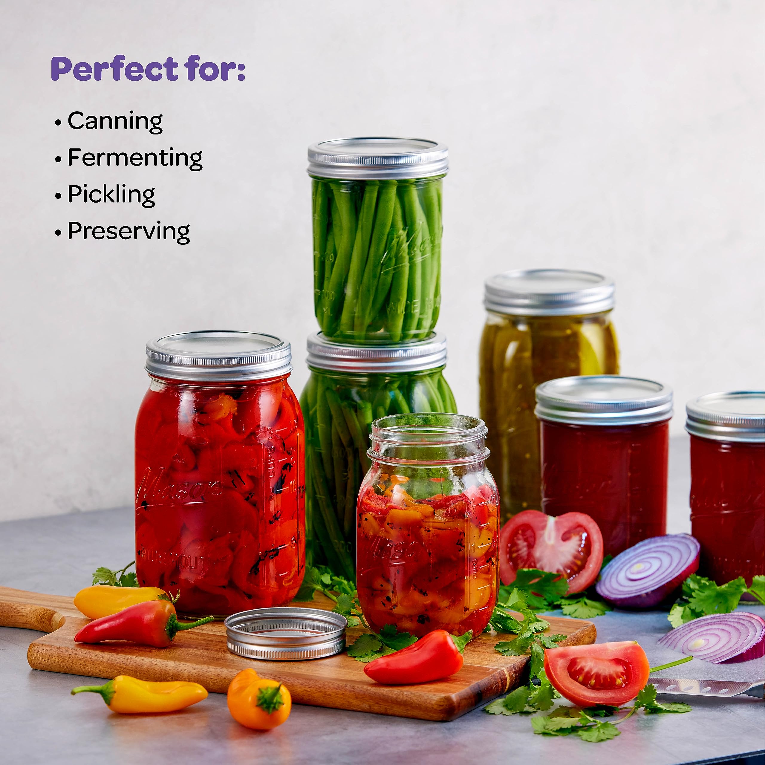 SEWANTA four-pack jars with lids and bands for storage