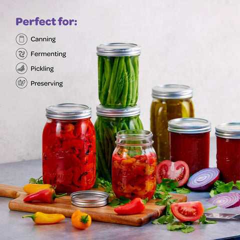 SEWANTA mason jar lids and bands seal freshness for preserves.