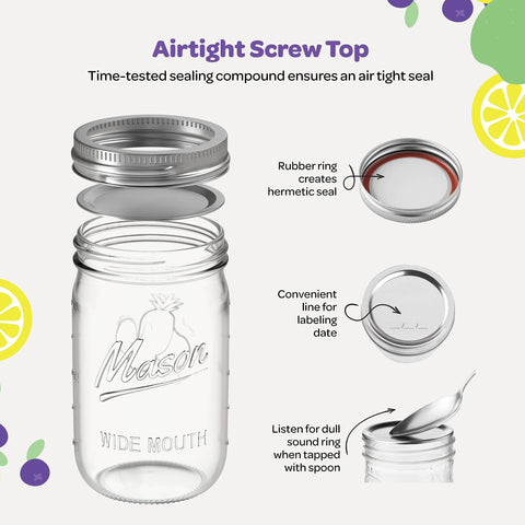 SEWANTA 32 oz jars store preserves up to a year when sealed