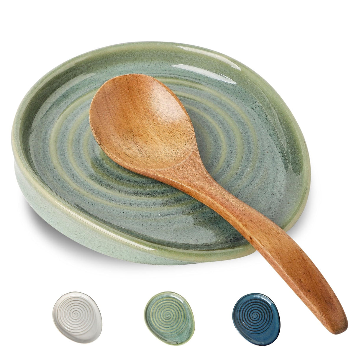 Seyatoo ceramic spoon rest on stove top keeps utensils organized.