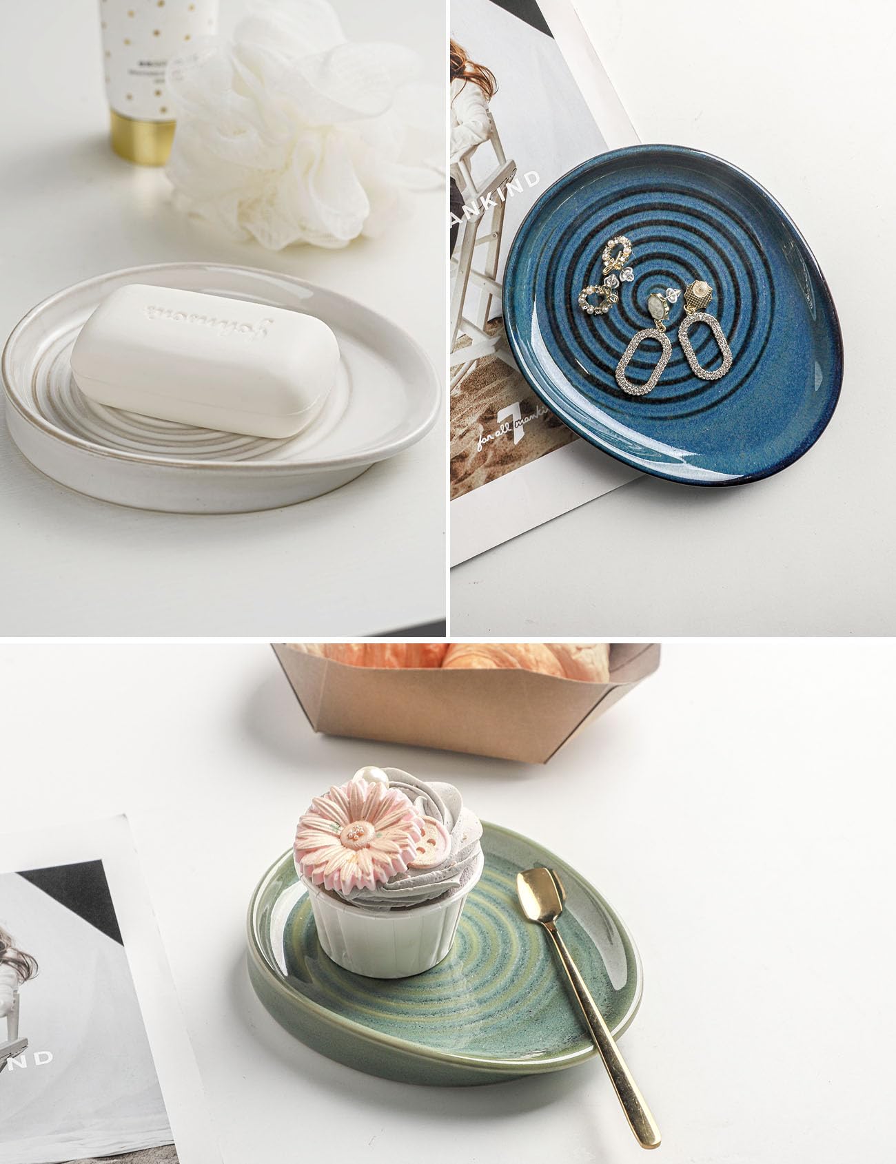 Seyatoo glazed green accent elevates any kitchen counter decor.