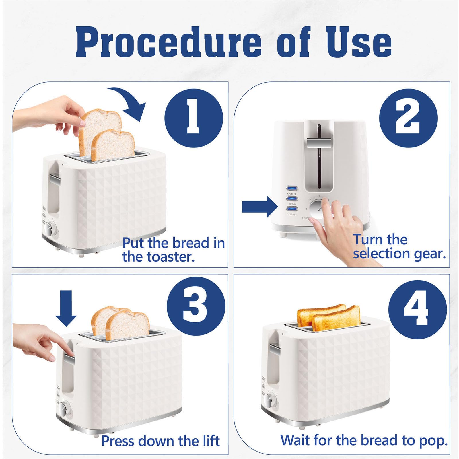 Seydere toaster auto shutoff enhances safety during busy mornings.