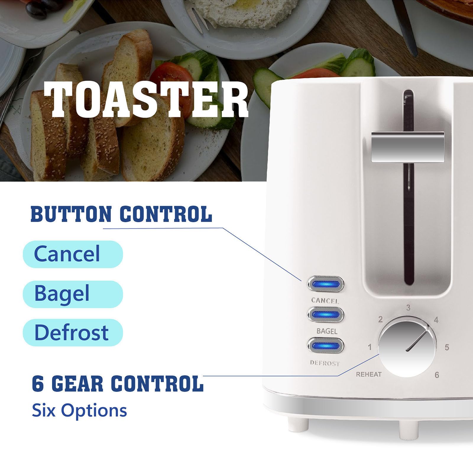 Seydere toaster defrost function speeds breakfast prep with frozen bread.
